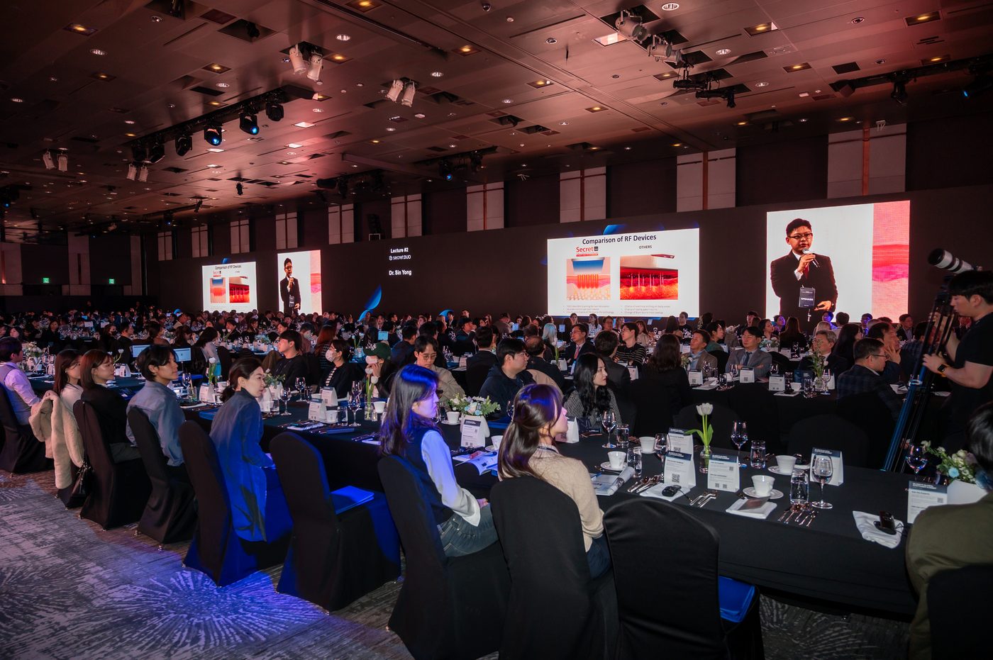CLASSYS Global Customer Summit 2025 audience — Secret Duo RF microneedling comparison slide