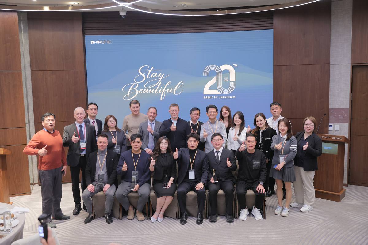 HIRONIC VVIP Partners Meeting 2026 group photo with all international KOL speakers and partners — Park Hyatt Seoul