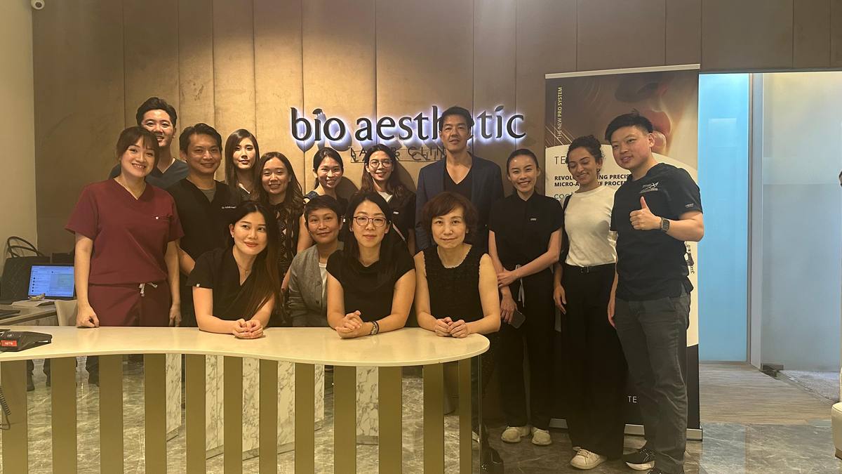 Group photo of all attending physicians and team at Bio Aesthetic Laser Clinic Singapore during DEKA Tetra Pro S3 Resurfacing Training, October 2025