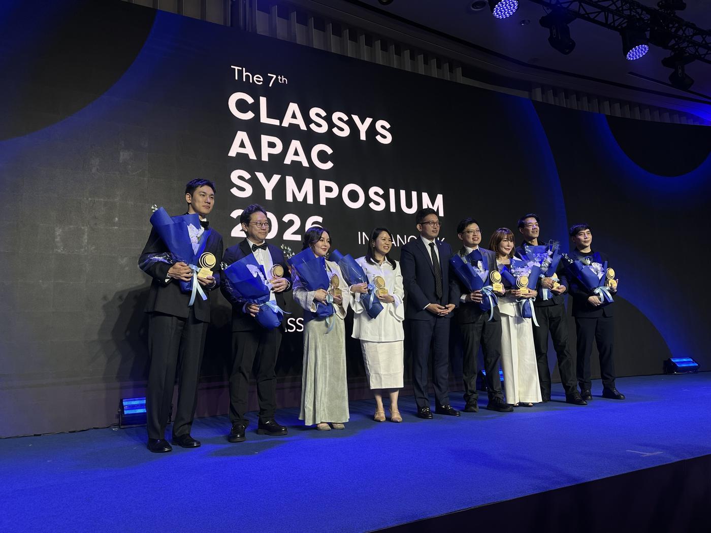 CLASSYS KOL Award recipients group photo on stage 2026